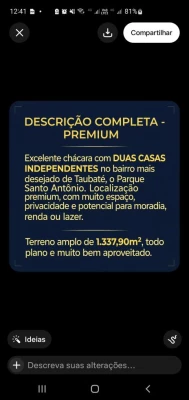 Foto 1: Chácara Premium com Duas Casas em Taubaté Est.SP 